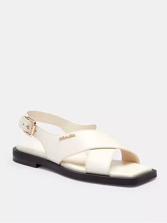 Coach Shoes - Coach Leather Cross-Strap Slingback Sandals